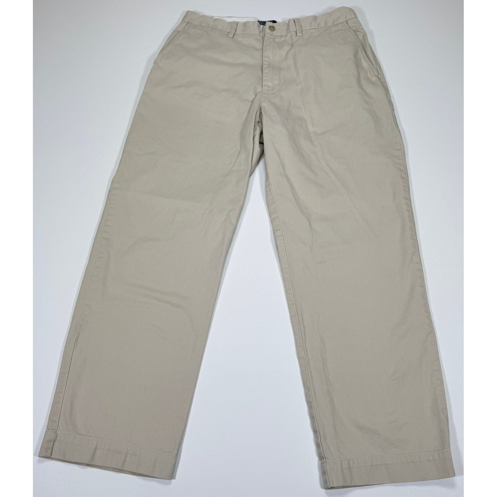 VTG Polo Ralph Lauren Classic Chino Mens 34x29 Khaki Cotton Flat Front Pants